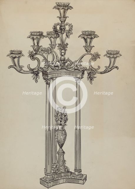 Candlestick, c. 1936. Creator: Lillian Causey.