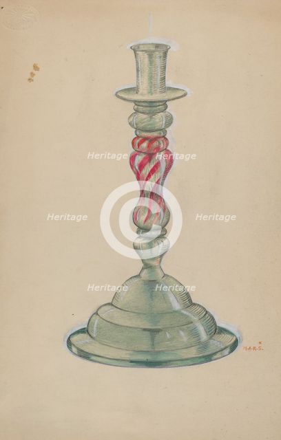 Candlestick, c. 1936. Creator: Margaret Stottlemeyer.