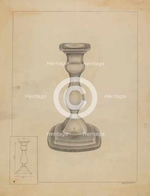 Candlestick, c. 1936. Creator: Milton Grubstein.