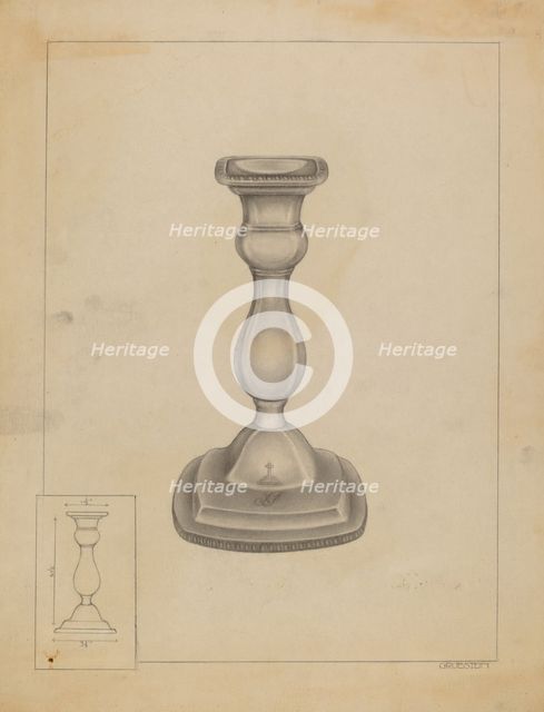 Candlestick, c. 1936. Creator: Milton Grubstein.
