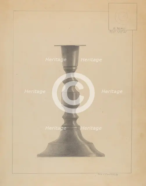 Candlestick, c. 1936. Creator: Sidney Liswood.