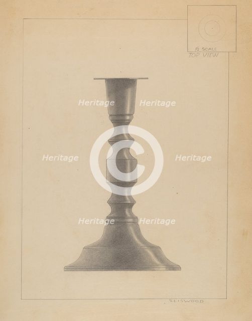 Candlestick, c. 1936. Creator: Sidney Liswood.