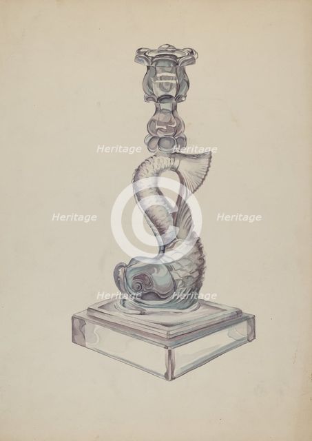 Candlestick, c. 1936. Creator: Roberta Elvis.