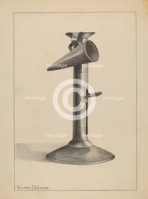 Candlestick, c. 1936. Creator: Yolande Delasser.