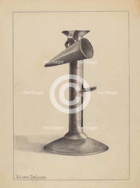 Candlestick, c. 1936. Creator: Yolande Delasser.