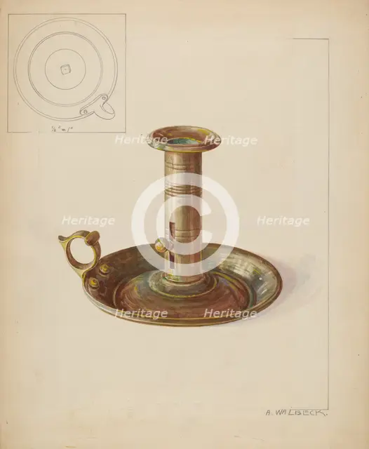 Candlestick, c. 1937. Creator: Alfred Walbeck.