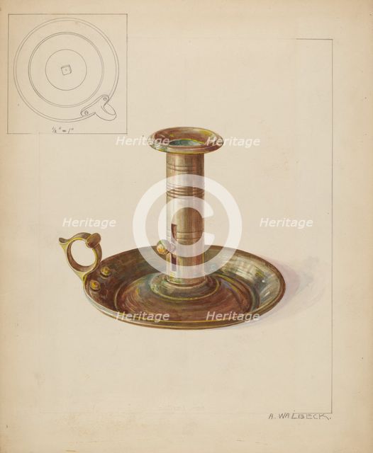 Candlestick, c. 1937. Creator: Alfred Walbeck.