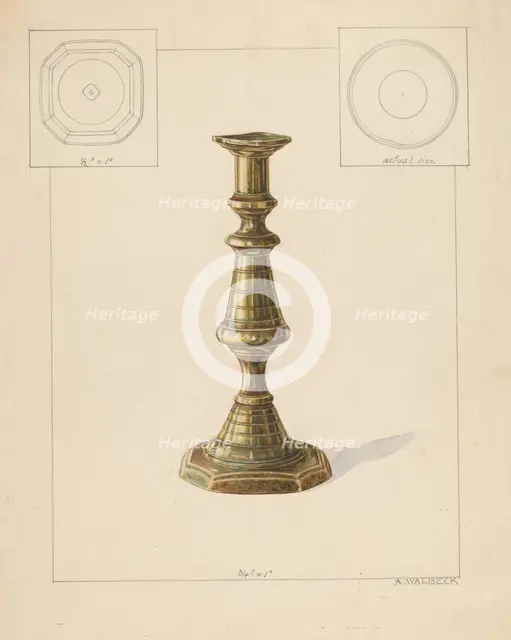 Candlestick, c. 1937. Creator: Alfred Walbeck.