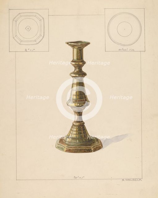 Candlestick, c. 1937. Creator: Alfred Walbeck.