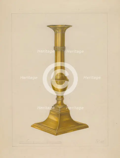 Candlestick, c. 1937. Creator: Arthur Wegg.