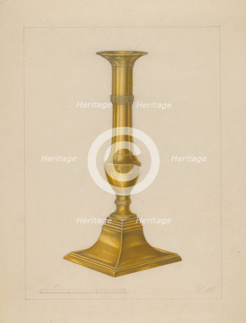 Candlestick, c. 1937. Creator: Arthur Wegg.