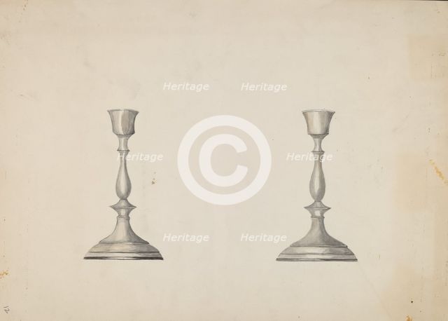 Candlestick, c. 1937. Creator: Beulah Bradleigh.