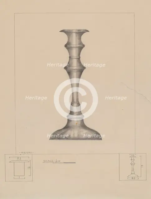 Candlestick, c. 1937. Creator: Henry Meyers.