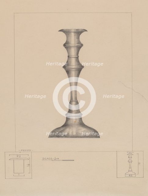 Candlestick, c. 1937. Creator: Henry Meyers.