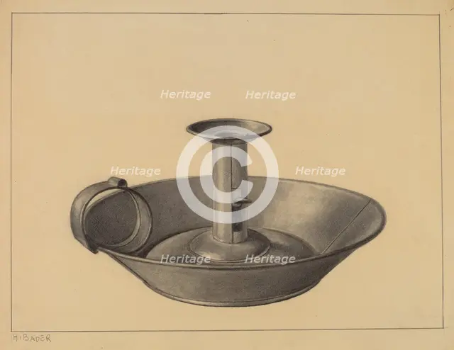 Candlestick, c. 1937. Creator: Herman Bader.