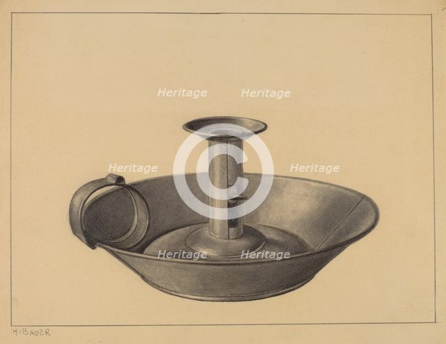 Candlestick, c. 1937. Creator: Herman Bader.