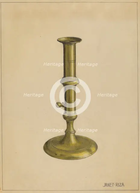 Candlestick, c. 1937. Creator: Janet Riza.