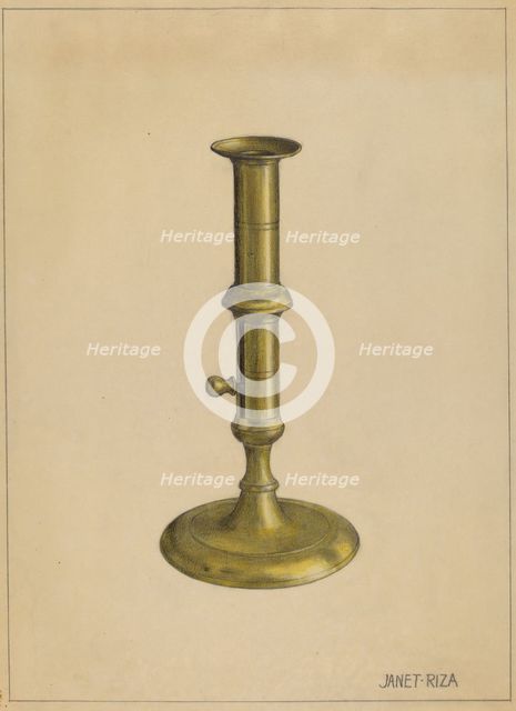 Candlestick, c. 1937. Creator: Janet Riza.