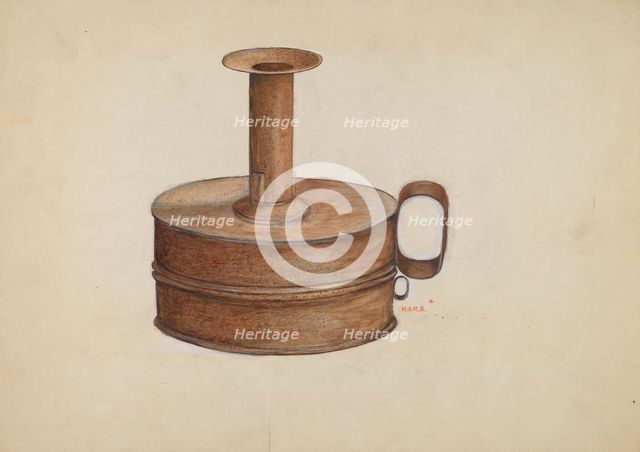 Candlestick, c. 1937. Creator: Margaret Stottlemeyer.