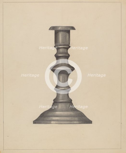Candlestick, c. 1937. Creator: Mina Lowry.