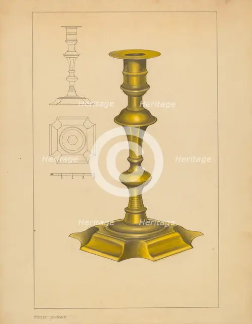 Candlestick, c. 1937. Creator: Philip Johnson.