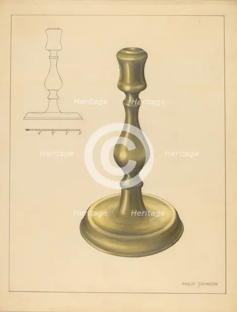 Candlestick, c. 1937. Creator: Philip Johnson.