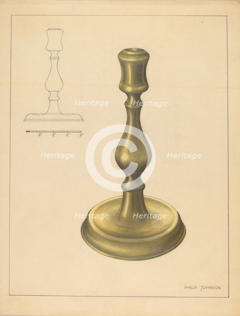 Candlestick, c. 1937. Creator: Philip Johnson.