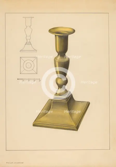 Candlestick, c. 1937. Creator: Philip Johnson.
