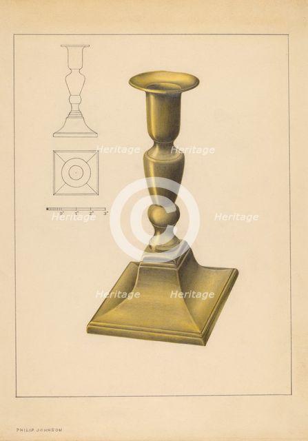 Candlestick, c. 1937. Creator: Philip Johnson.