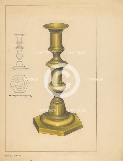 Candlestick, c. 1937. Creator: Philip Johnson.