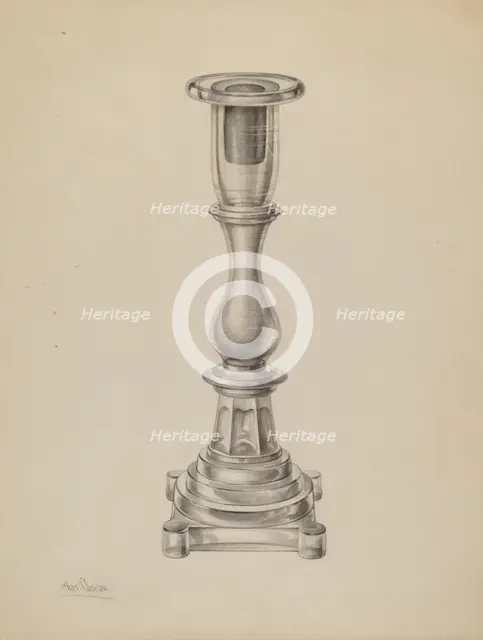 Candlestick, c. 1938. Creator: Charles Caseau.