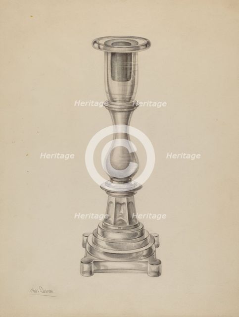 Candlestick, c. 1938. Creator: Charles Caseau.