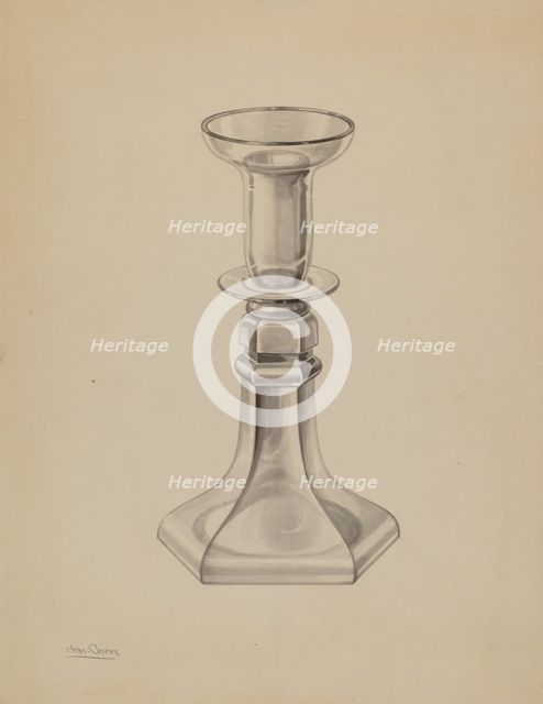 Candlestick, c. 1938. Creator: Charles Caseau.