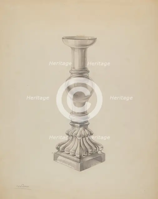 Candlestick, c. 1938. Creator: Charles Caseau.