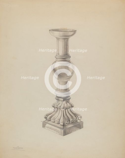Candlestick, c. 1938. Creator: Charles Caseau.