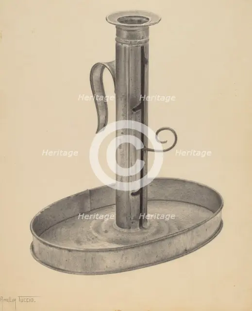 Candlestick, c. 1938. Creator: Amelia Tuccio.