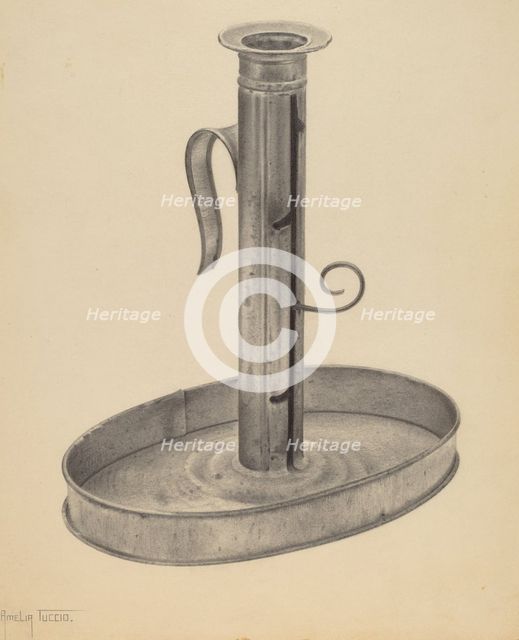 Candlestick, c. 1938. Creator: Amelia Tuccio.