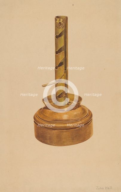 Candlestick, c. 1938. Creator: John Hall.