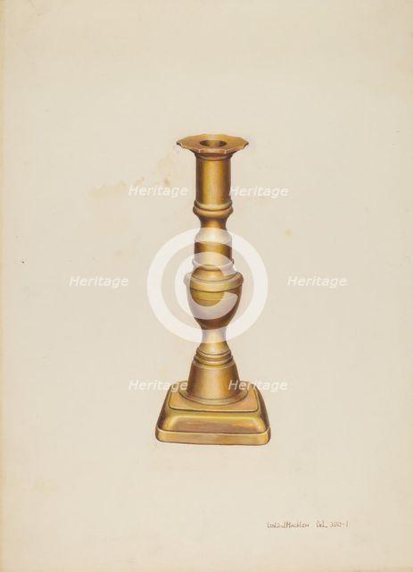 Candlestick, c. 1938. Creator: Leslie Macklem.