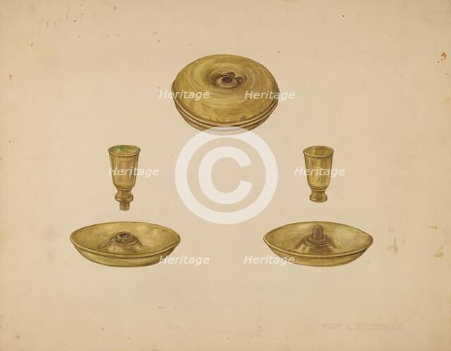 Candlestick, c. 1938. Creator: Mary Fitzgerald.