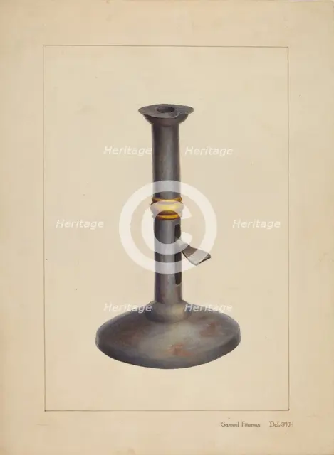 Candlestick, c. 1938. Creator: Samuel Fineman.