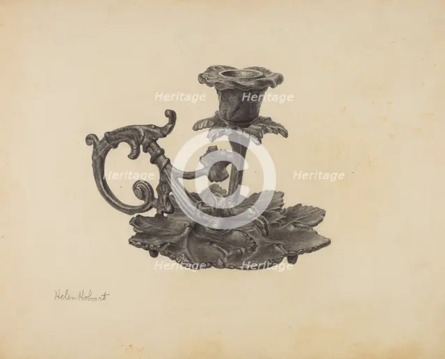 Candlestick, c. 1939. Creator: Helen Hobart.