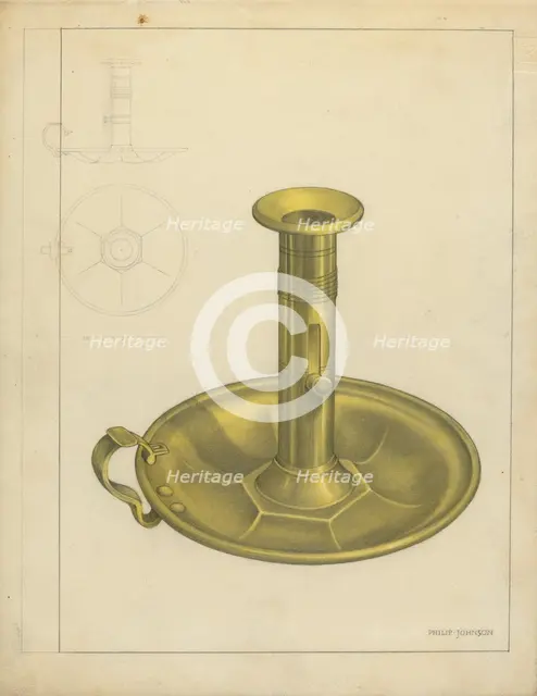 Candlestick, c. 1939. Creator: Philip Johnson.