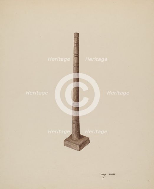 Candlestick, c. 1940. Creator: Mary Hansen.