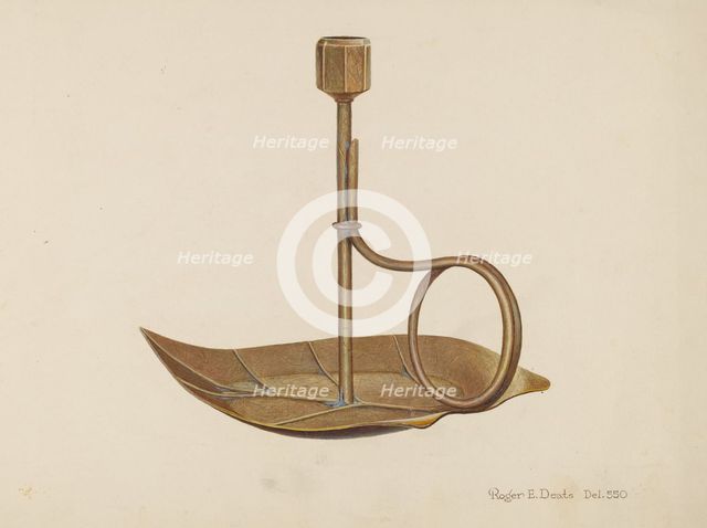 Candlestick, c. 1940. Creator: Roger Deats.
