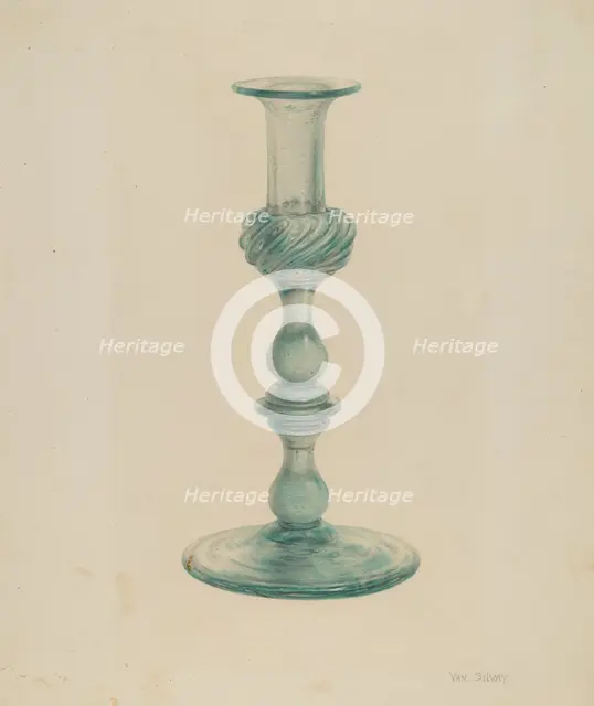 Candlestick, c. 1941. Creator: Van Silvay.