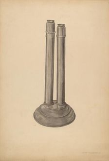 Candlestick Double, 1935/1942. Creator: Mary Fitzgerald