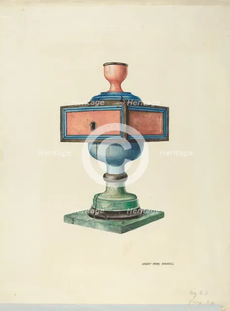 Candlestick (Ecclesiastical), 1938. Creator: Harry Mann Waddell.
