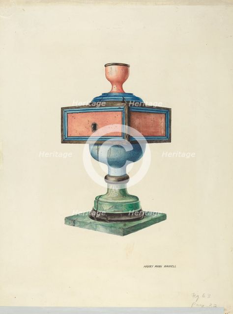 Candlestick (Ecclesiastical), 1938. Creator: Harry Mann Waddell.