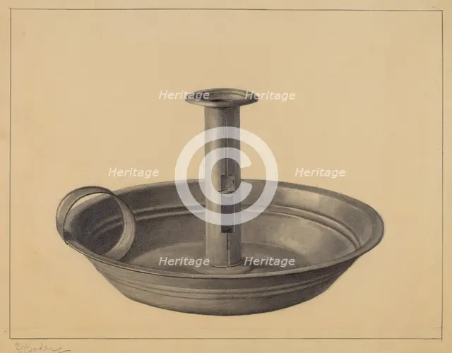 Candlestick Holder, c. 1937. Creator: Herman Bader.